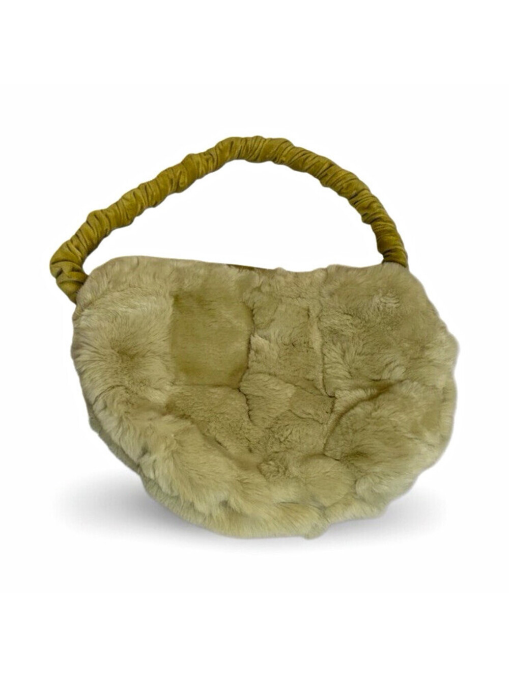 Da Camunda Italy Fur Handbag Green Shoulder Bag Vintage Y2K